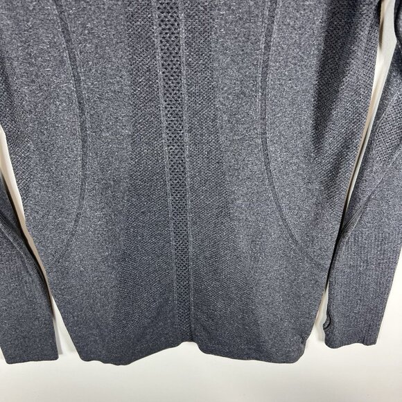 Lululemon Swiftly Tech Long Sleeve Crew Sz‎ 8 Gray Thumbholes Workout Yoga - Picture 7 of 8